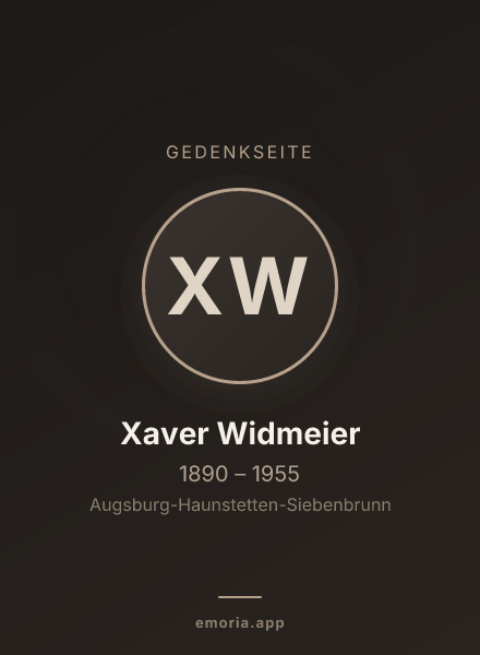 Gedenkportrait von Xaver Widmeier