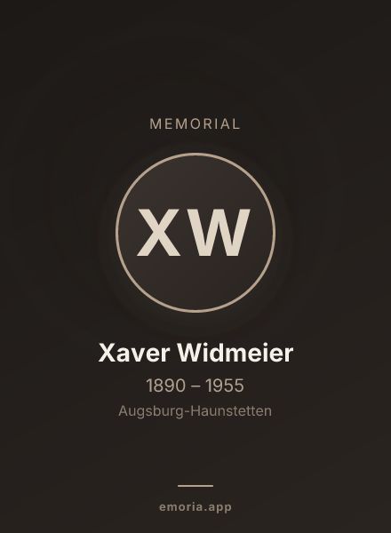 Memorial portrait of Xaver Widmeier