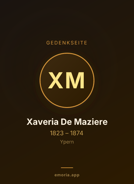 Gedenkportrait von Xaveria De Maziere