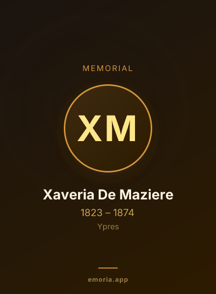 Memorial portrait of Xaveria De Maziere