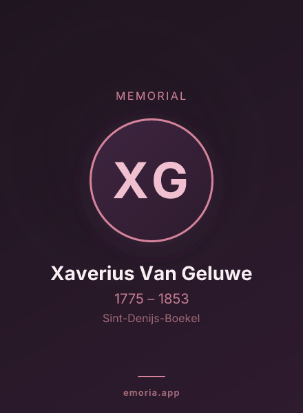 Memorial portrait of Xaverius Van Geluwe