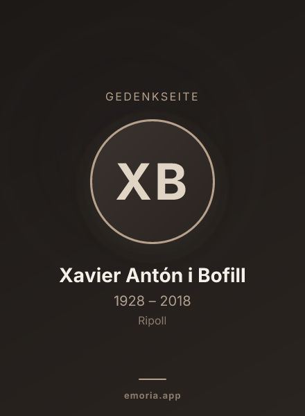 Gedenkportrait von Xavier Antón i Bofill