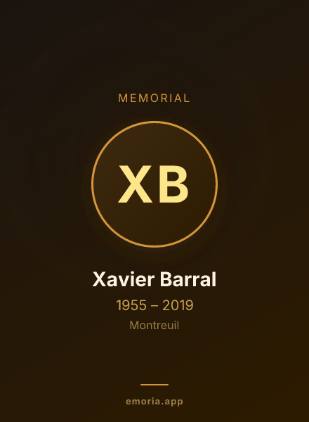 Memorial portrait of Xavier Barral