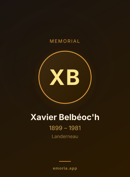 Memorial portrait of Xavier Belbéoc'h