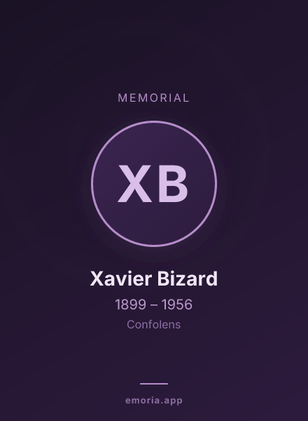 Memorial portrait of Xavier Bizard