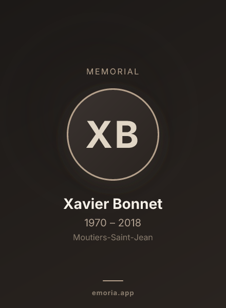 Memorial portrait of Xavier Bonnet