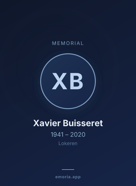 Memorial portrait of Xavier Buisseret