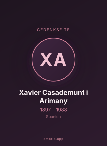 Gedenkportrait von Xavier Casademunt i Arimany