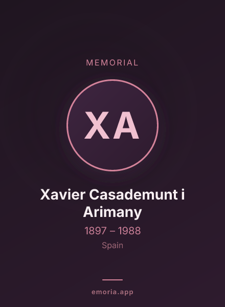 Memorial portrait of Xavier Casademunt i Arimany