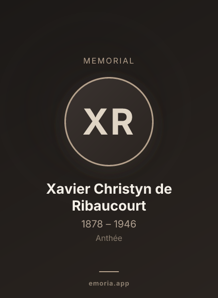 Memorial portrait of Xavier Christyn de Ribaucourt
