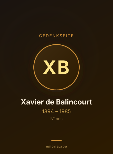 Gedenkportrait von Xavier de Balincourt