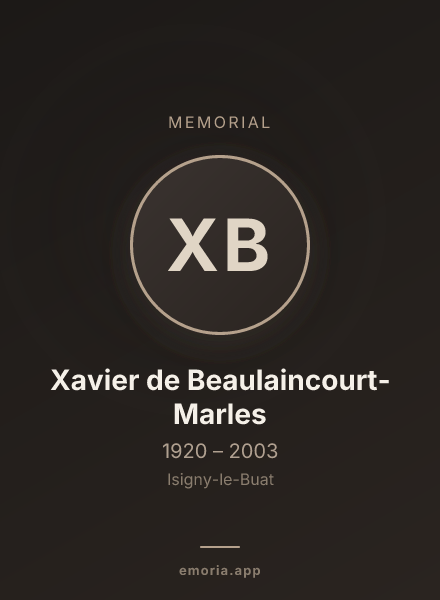 Memorial portrait of Xavier de Beaulaincourt-Marles