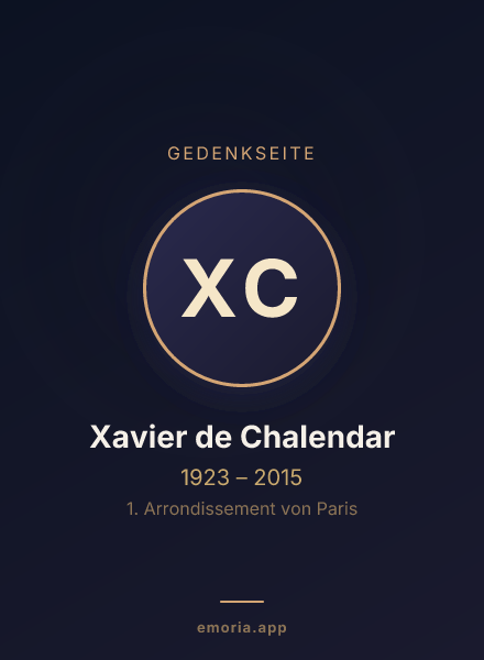 Gedenkportrait von Xavier de Chalendar
