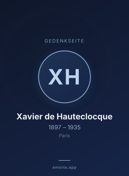 Gedenkportrait von Xavier de Hauteclocque