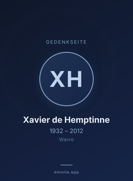 Gedenkportrait von Xavier de Hemptinne