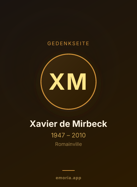 Gedenkportrait von Xavier de Mirbeck
