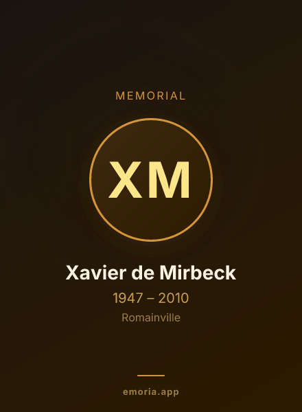 Memorial portrait of Xavier de Mirbeck
