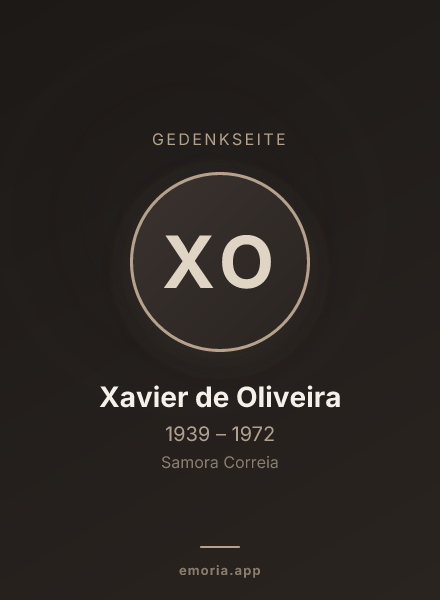 Gedenkportrait von Xavier de Oliveira