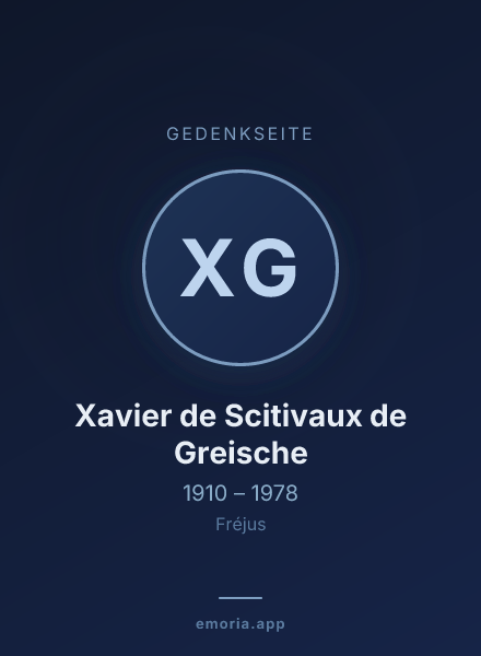 Gedenkportrait von Xavier de Scitivaux de Greische