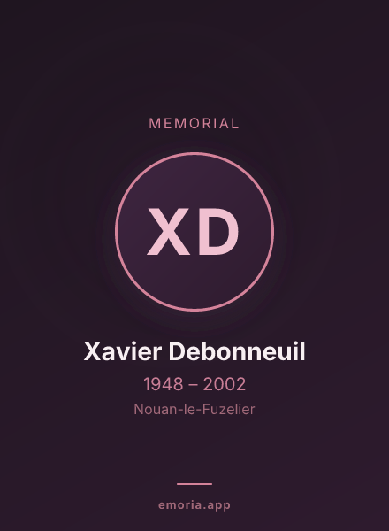 Memorial portrait of Xavier Debonneuil