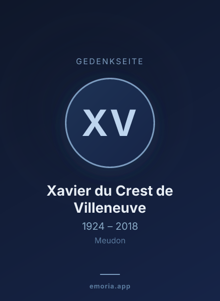 Gedenkportrait von Xavier du Crest de Villeneuve