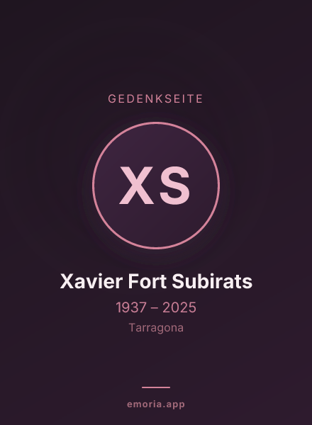 Gedenkportrait von Xavier Fort Subirats