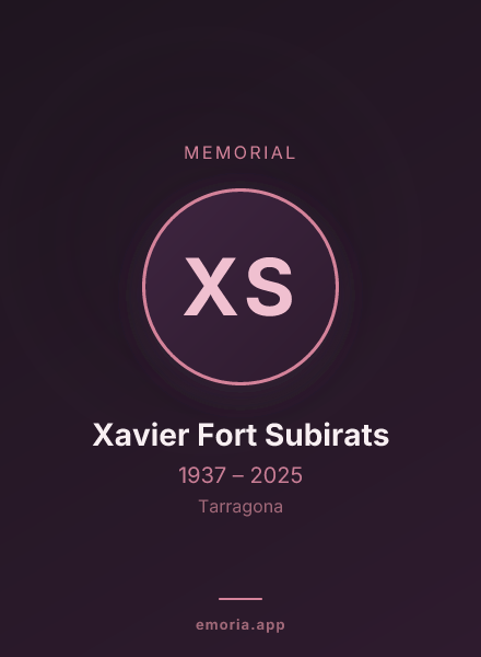 Memorial portrait of Xavier Fort Subirats