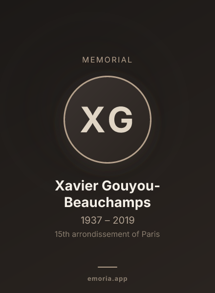 Memorial portrait of Xavier Gouyou-Beauchamps