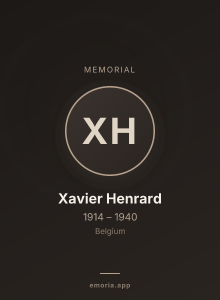 Memorial portrait of Xavier Henrard