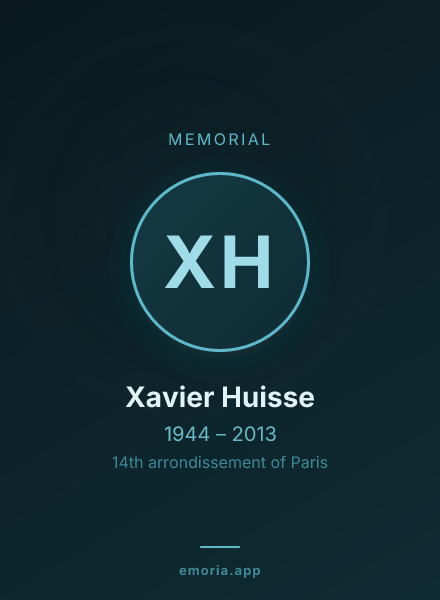 Memorial portrait of Xavier Huisse