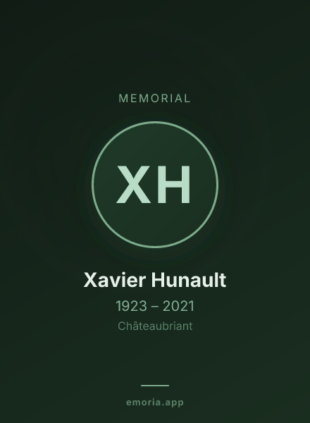 Memorial portrait of Xavier Hunault