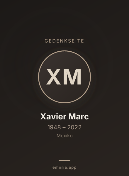 Gedenkportrait von Xavier Marc