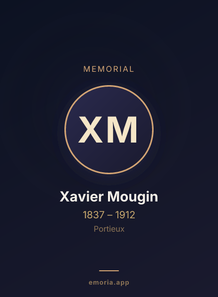 Memorial portrait of Xavier Mougin