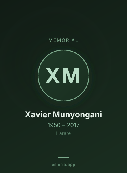 Memorial portrait of Xavier Munyongani