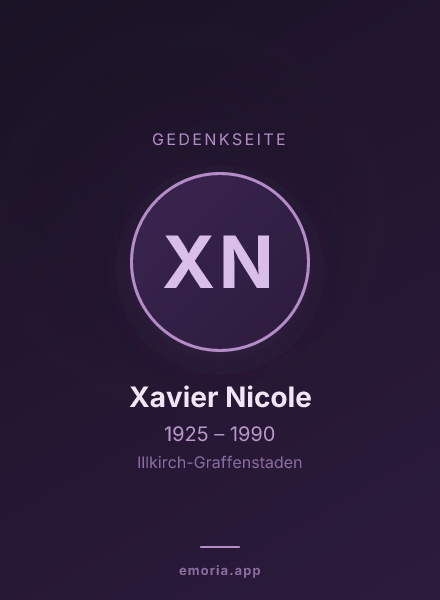 Gedenkportrait von Xavier Nicole