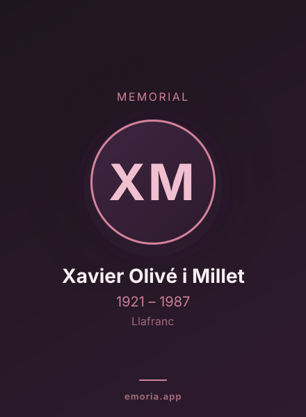 Memorial portrait of Xavier Olivé i Millet