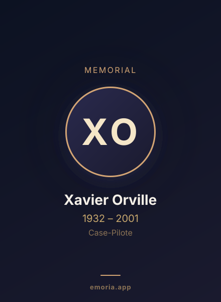 Memorial portrait of Xavier Orville