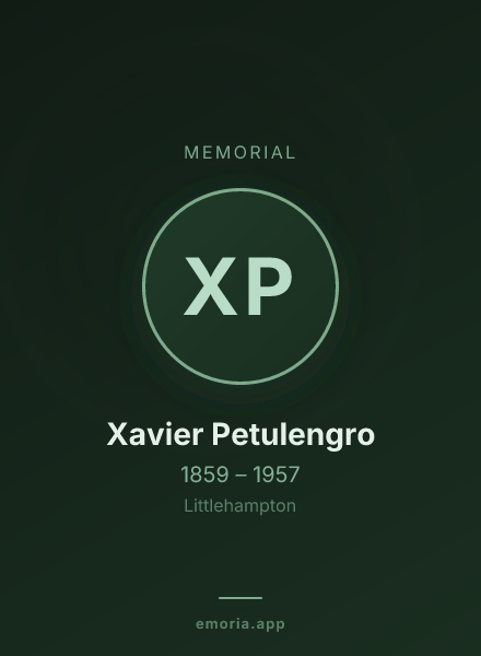 Memorial portrait of Xavier Petulengro