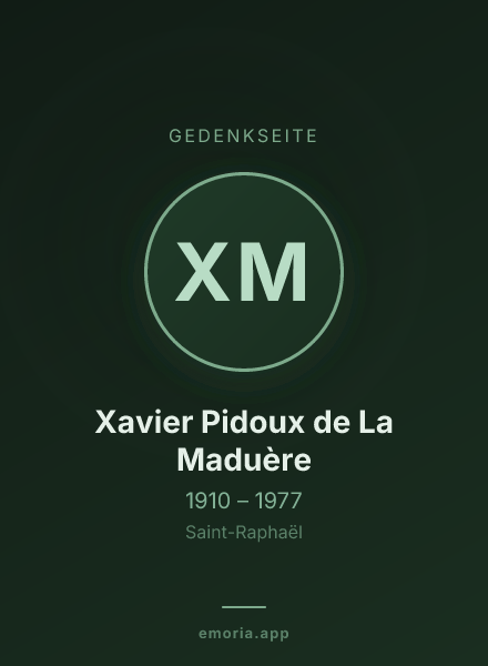 Gedenkportrait von Xavier Pidoux de La Maduère