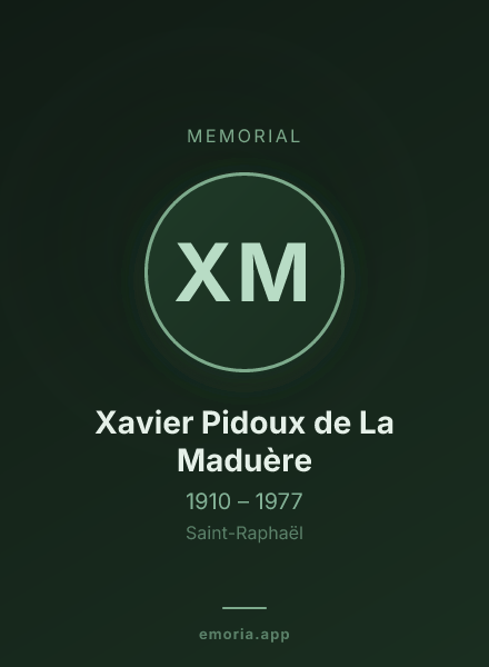 Memorial portrait of Xavier Pidoux de La Maduère