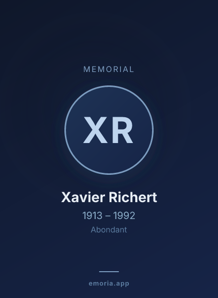 Memorial portrait of Xavier Richert