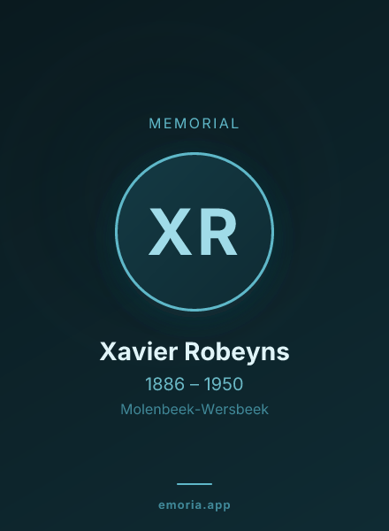 Memorial portrait of Xavier Robeyns