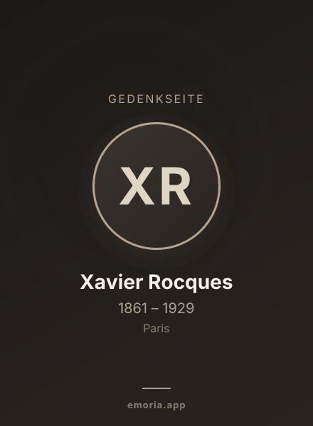 Gedenkportrait von Xavier Rocques