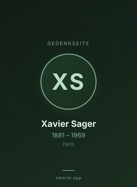 Gedenkportrait von Xavier Sager