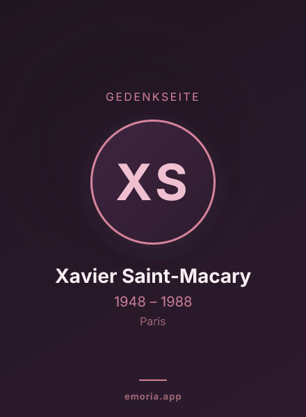 Gedenkportrait von Xavier Saint-Macary