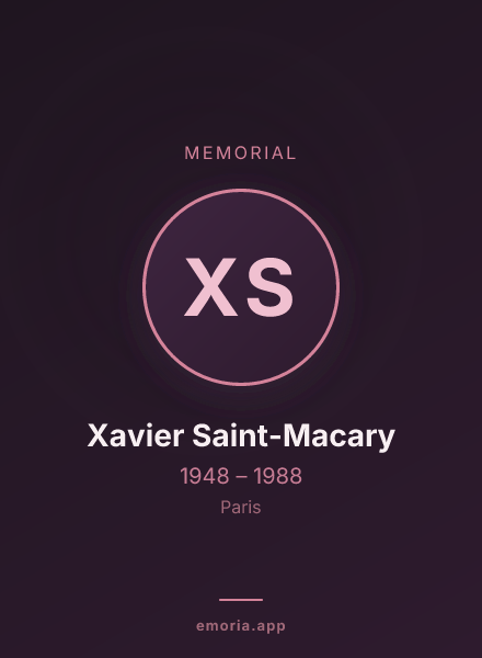 Memorial portrait of Xavier Saint-Macary