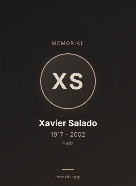Memorial portrait of Xavier Salado