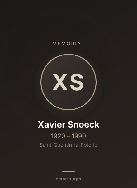 Memorial portrait of Xavier Snoeck