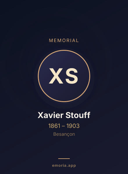 Memorial portrait of Xavier Stouff