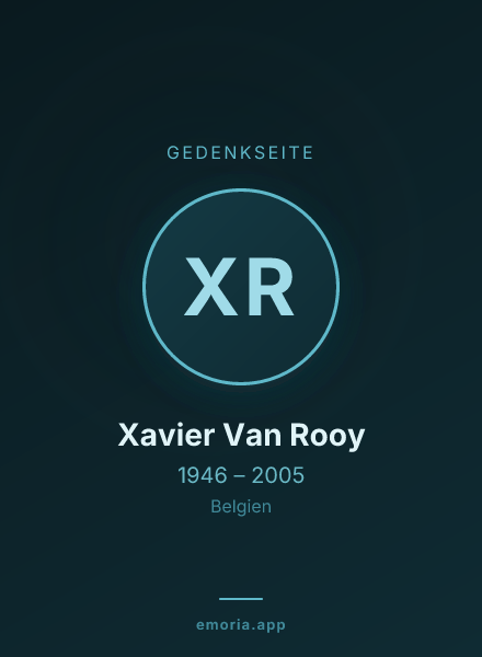 Gedenkportrait von Xavier Van Rooy